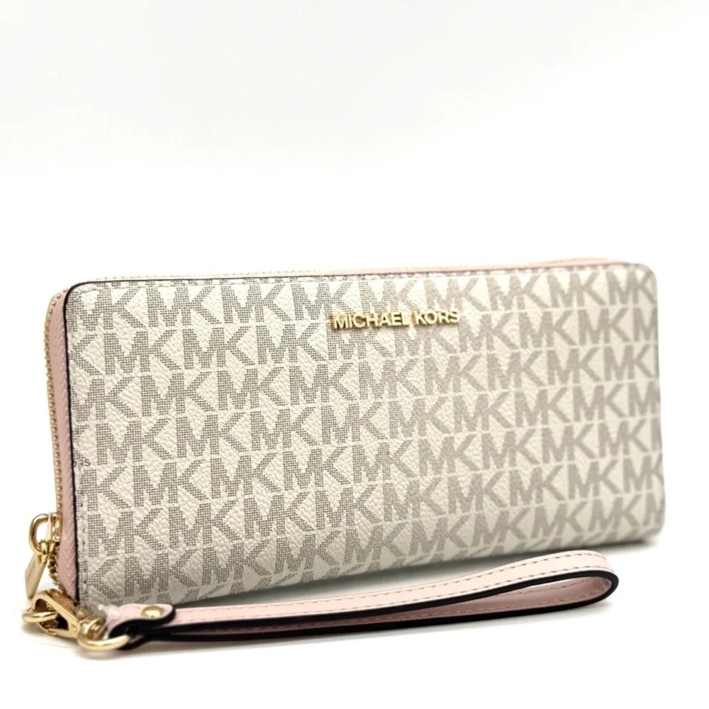 Michael Kors Large Continental Wallet Wristlet Powder Blush Multi